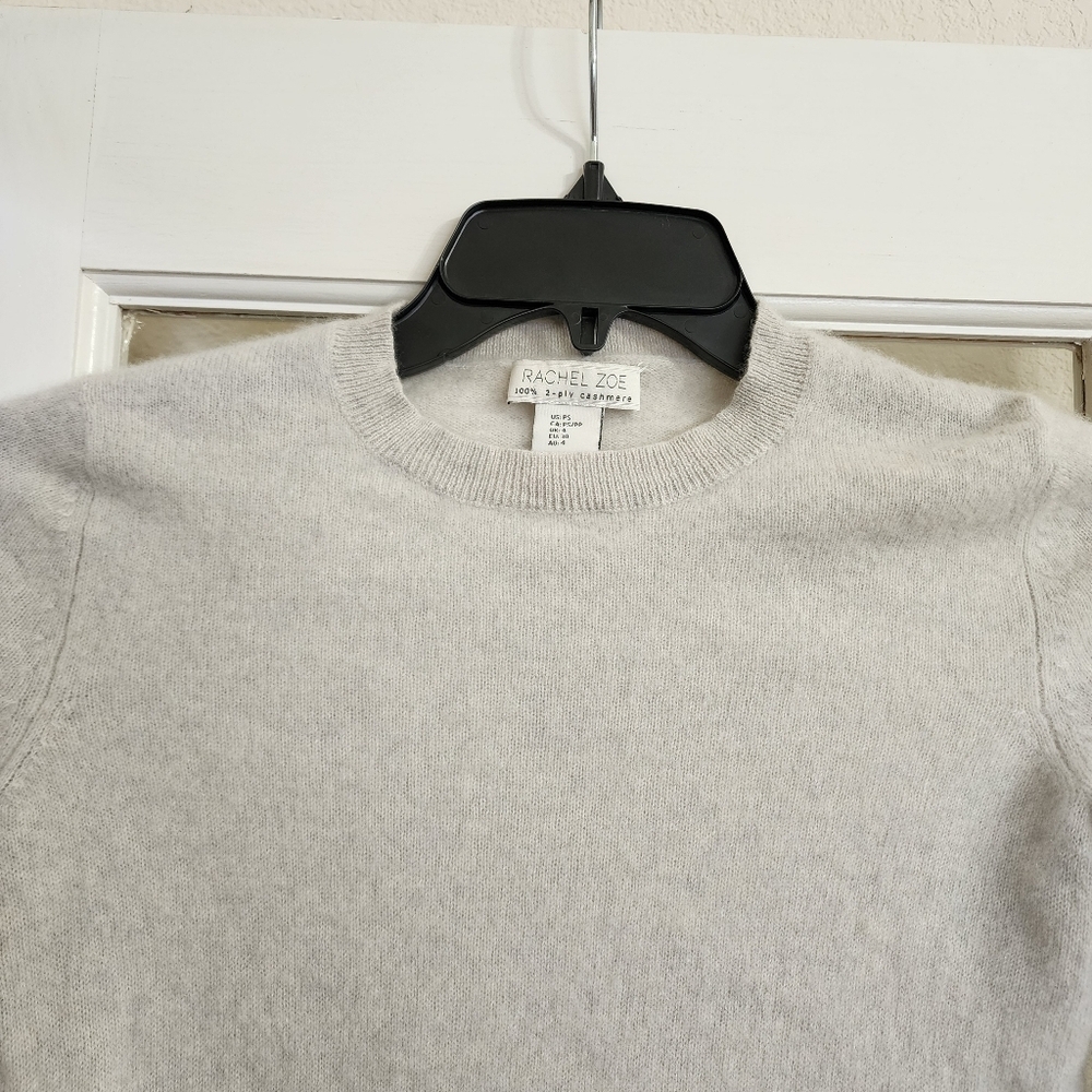 Rachel Zoe Women's 100% Cashmere Crew Neck Sweater Gray Size PS - Picture 5 of 11